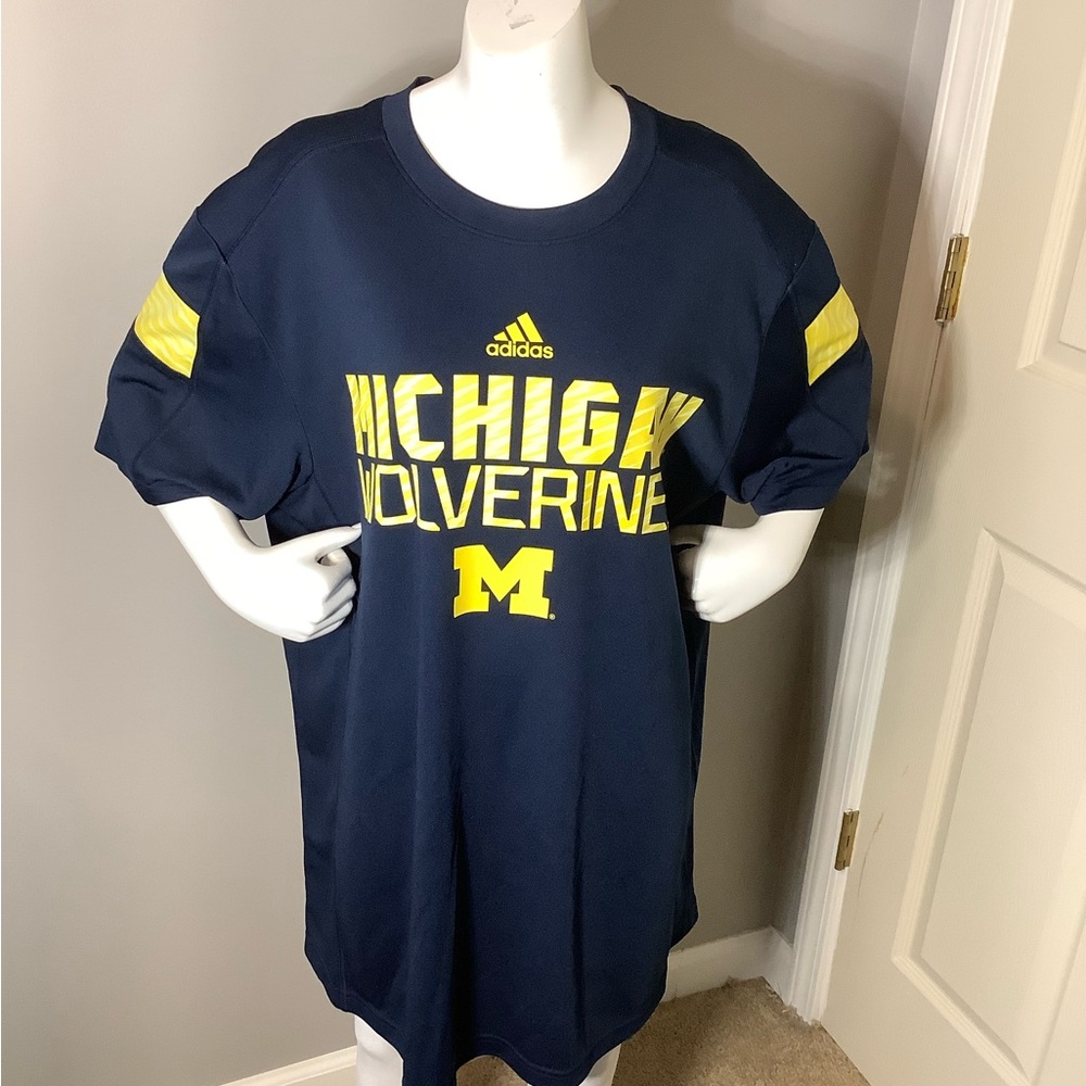 Adidas Michigan Wolverines Climalite Navy T-Shirt